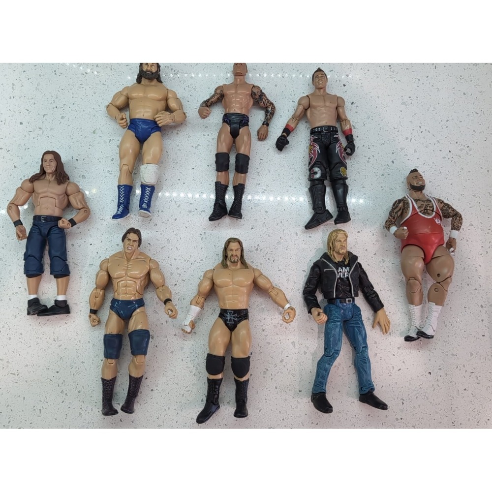 Wrestling Action Figures Lot of 8 WWF WWE Jakks Mattel AS IS See description